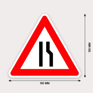 100 di visibilità di vendita calda-800m pannello in alluminio pellicola riflettente rosso triangolo strada restringimento in avanti segnali di sicurezza del traffico - Product Image 2