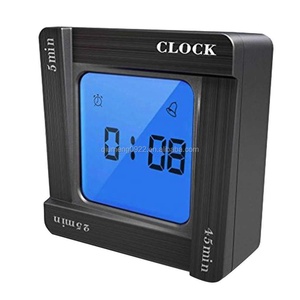 Kreative Flip Vier-Party Wecker Zeit Management Tomaten Timing Erinnerung Vibration Timer Schwarz Silber