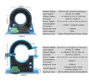 Cina trasmettitore di tensione Ac Dc 4-20ma analogico Hall trasduttore di tensione sensore di ingresso 0-500A DC4-20mA di uscita - Product Image 4