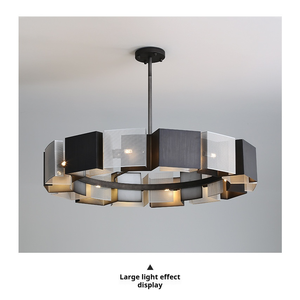 D100*H16CM Metal Chandelier Modern Minimalist Style Metal Brushed Pendant Light High Ceiling Chandelier for Hotel Dining Room - Product Image 2
