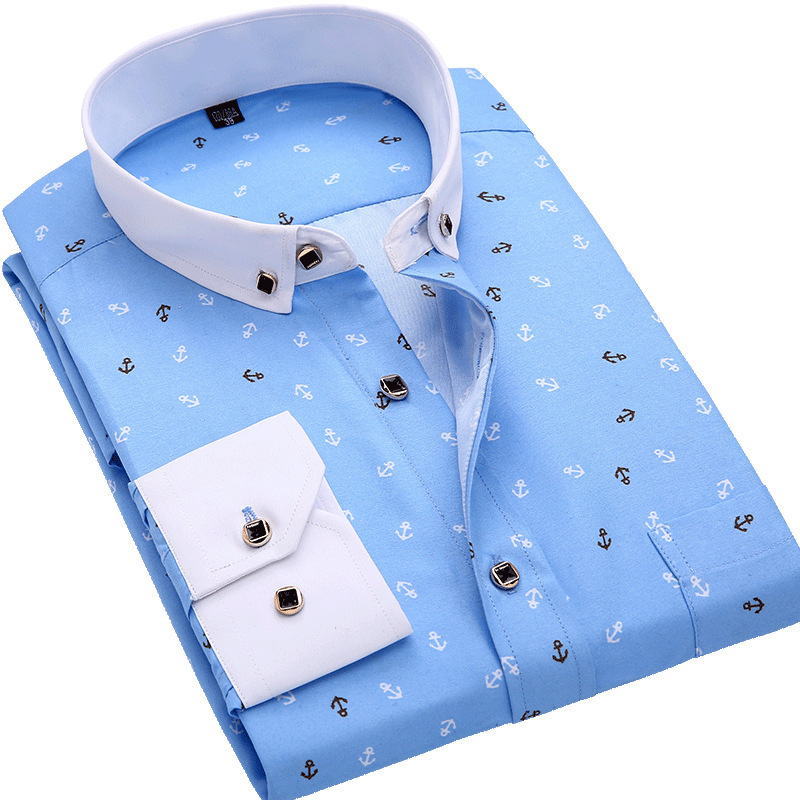 CY116 chemise imprimée à manches longues pour hommes