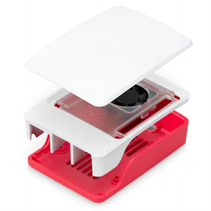 Raspberry Pi 5 Case Official Original White Red ABS Plastic Case con disipador de calor y ventilador de refrigeración para Raspberry Pi 5 Model Kit - Product Image 1