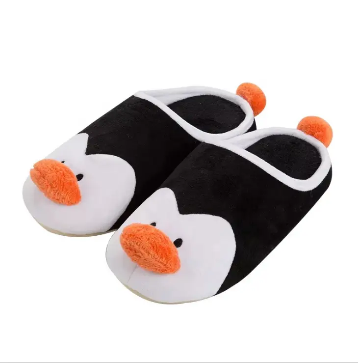 Pantofole invernali per bambini pinguino carino comode scarpe in cotone caldo per bambini pantofole in peluche per animali da interno per ragazzi e ragazze