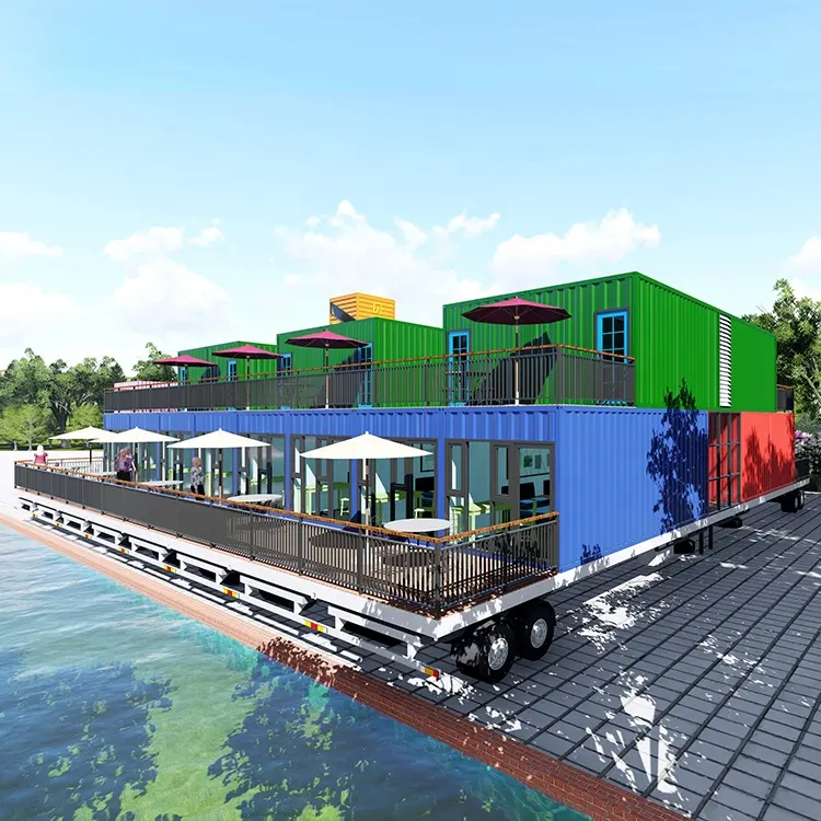 Scenic Resort Vacation Hotel Container House Luxury 4 letti Room 2 Story Container House On Wheels