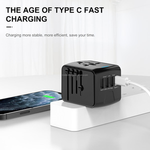 Cargador de viaje Soporte de carga multifuncional USB con Tipo-C Multi país Universal 199T UE, EE. UU., Reino Unido, AU Adaptador estándar - Product Image 4