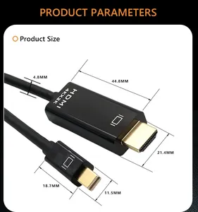Venta al por mayor Mini Display Port a HDMI macho Cable compatible Mini DP 1,2 V 4K 2K resolución de vídeo Mini DP a HDMI Cable - Product Image 5