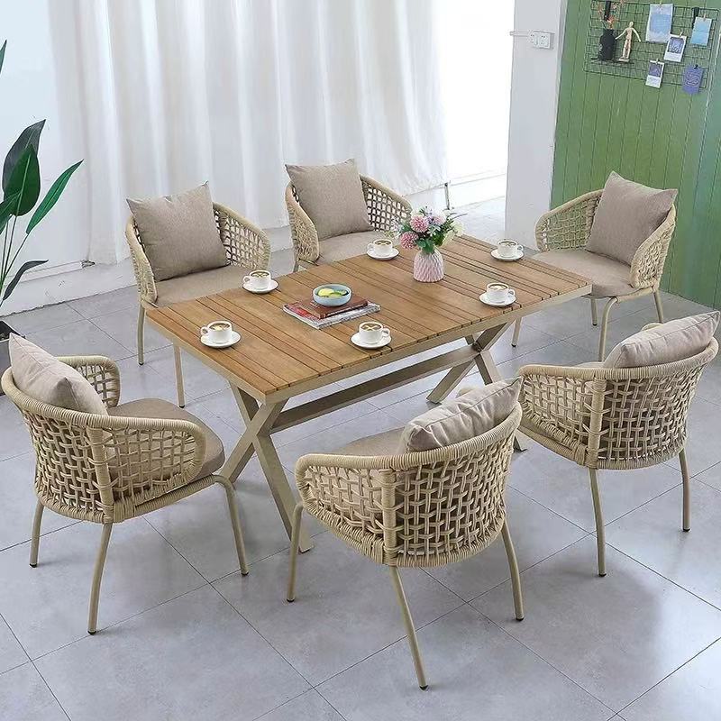 6 oreilles chaise + 150*90 XIAO Ban Technologie Table Longue En Bois