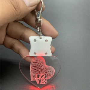 Portachiavi in acrilico vuoto inciso al Laser 3D Multi Design lampada a sospensione a Led per l'illuminazione notturna del regalo della catena chiave che cambia colore