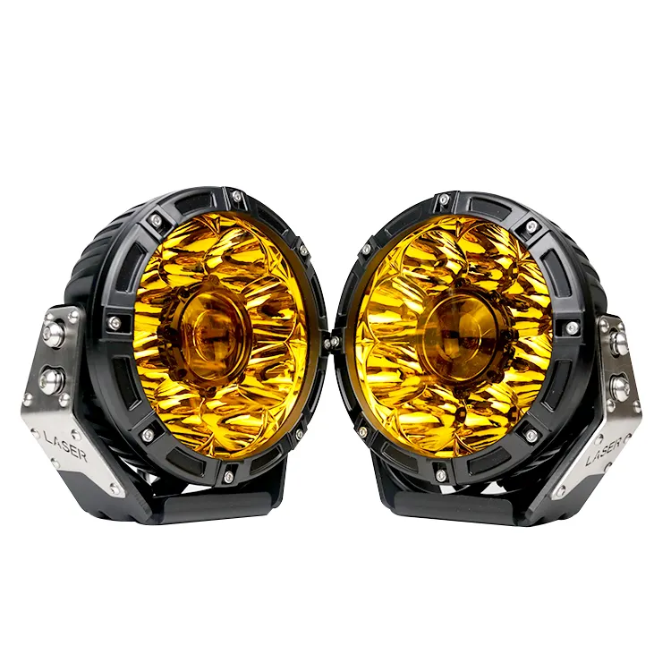 Luce Spot di guida Super luminosa fuoristrada rotonda da 7 pollici 45W lampada da lavoro ambra 4x4 luce ausiliaria per moto per camion