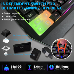 畅销多媒体键盘有线RGB背光游戏键盘人体工程学游戏键盘 - Product Image 5