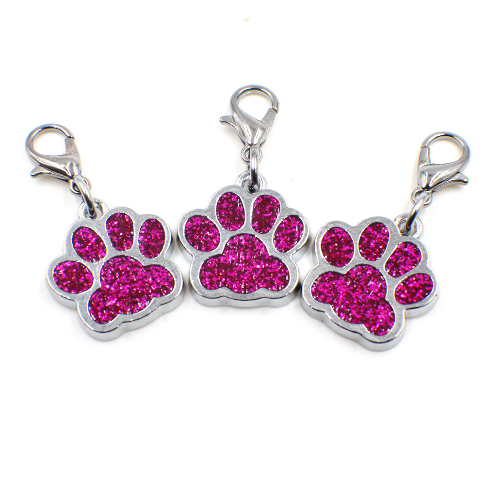 Pendentif rose rouge + fermoir mousqueton