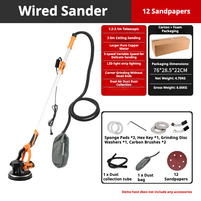 Modelo con control por cable + 50 hojas de papel de lija + papel