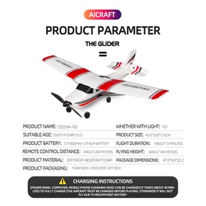 <strong>Cessna</strong> Glider Remote Control <strong>Toy</strong> for Kid Adult 2 Channel RC Airplane Drone Quadcopter - Product Image 6
