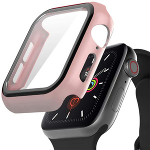 2in1 izle vaka + temperli cam ekran koruyucu için apple watch 7 41mm 45mm 44mm 42mm 40mm 38mm ekran koruyucu ile - Product Image 6