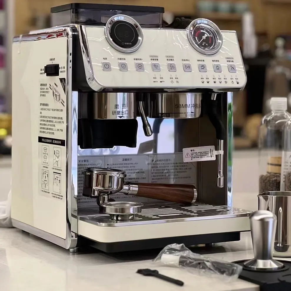 Luxo Dupla caldeira Máquina De Café Elétrica Multi-Funcional Concentrado Feijão Moagem Pressão Espresso Máquina para Hotéis