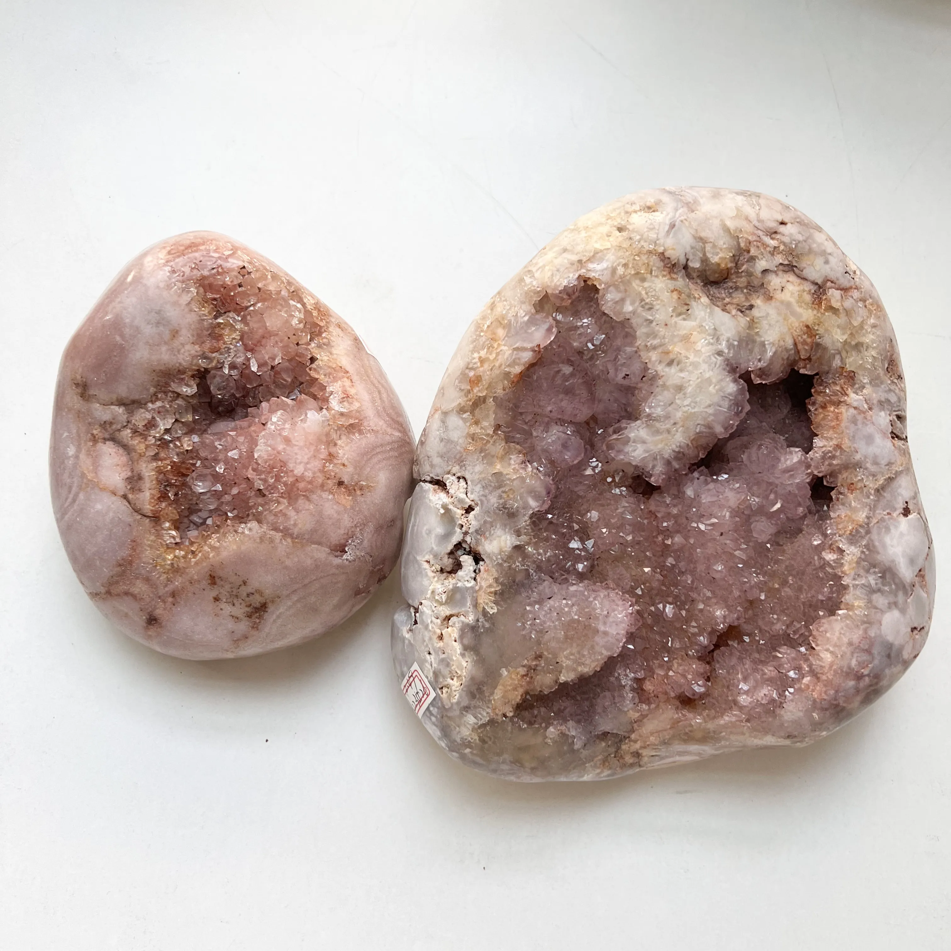 Natürlicher Quarzkristall Cluster Rohmine mit druzzenden rosa Ametysten Geode zur Heilung