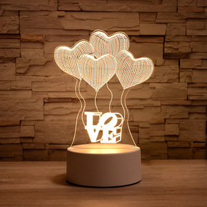 New Kids Night Light 3D <span class=keywords><strong>LED</strong></span> Night Lamp Creative Table lampada da comodino Romantic Heart Bear Light Home Decor regalo di natale