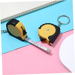 Anahtarlık ölçüm dikiş aracı plastik hediye ile özel LOGO 3.3 ft kendinden kilitleme mezura geri çekilebilir çelik mezura - Product Image 5