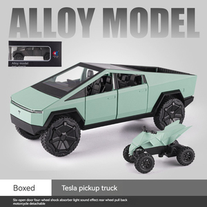 Diecast Alloy <strong>Model</strong> <strong>Car</strong> 1:24 <strong>T</strong> Cybertruck Pickup Alloy <strong>Car</strong> <strong>Model</strong> with Sound and Light Pullback with ATV Decorate Metal <strong>Model</strong> - Product Image 6
