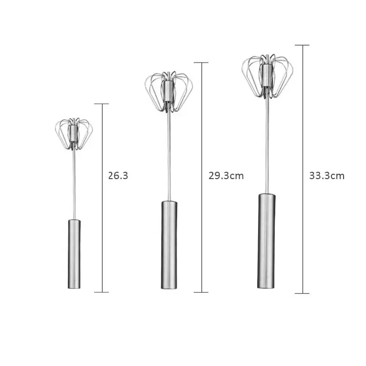 Batidor semiautomático de acero inoxidable para cocina, batidor de huevos portátil