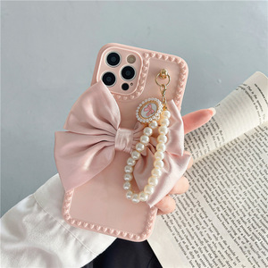 新しいピンクボウパールチェーンiPhone14 Pro Max for Apple 13/12 Female 11/Xr/Xs Max Soft Cases 6/7/8 Plus - Product Image 6