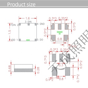 Tcwin 1515ไดโอด SMD LED แบบโปรแกรมได้สี5V TX1813M 120องศาชิปโมดูล SMD LED - Product Image 3