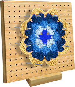 Biểu Tượng Tùy Chỉnh Tre Granny Vuông Crochet Chặn Hội Đồng Quản Trị Chân Đứng Khắc Kỹ Thuật Thủ Công Đan Crochet Dự Án Quà Tặng - Product Image 1