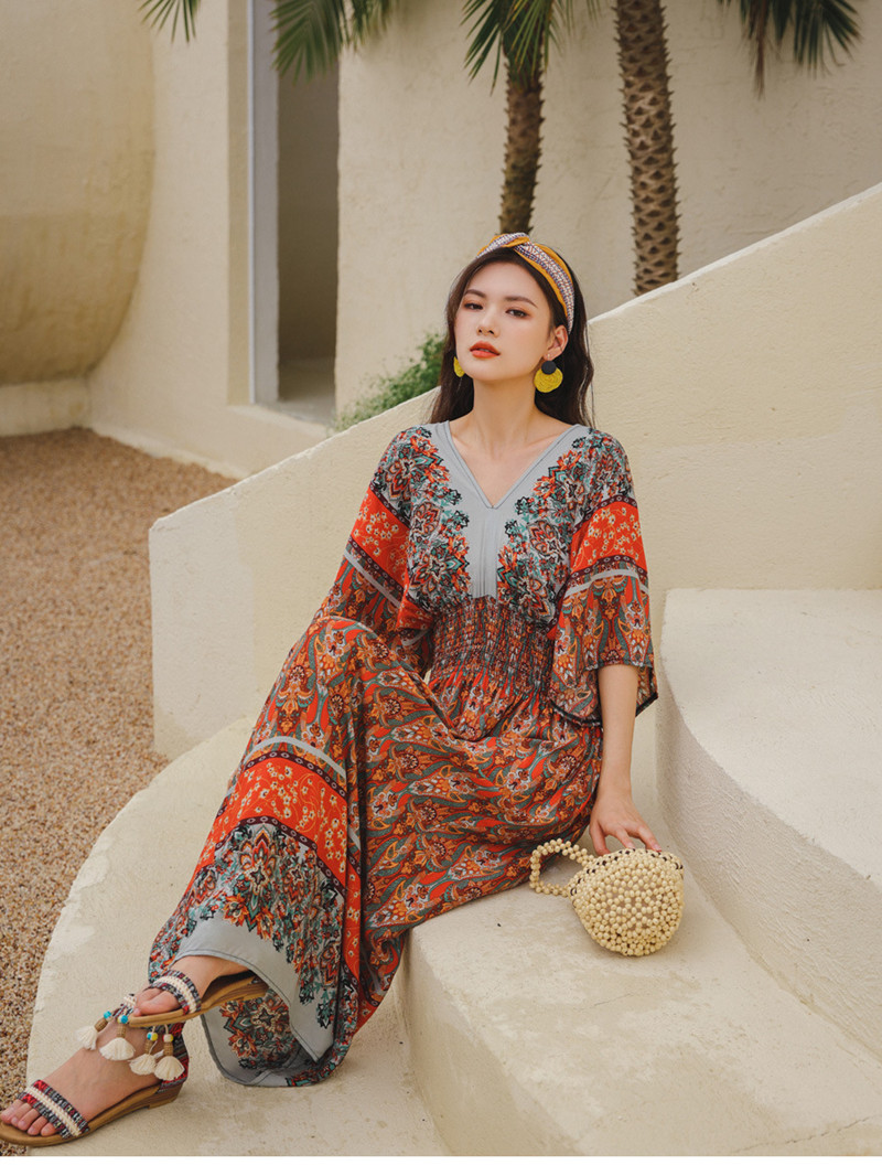 2021 Attractive soft maxi women bohemian dress summer