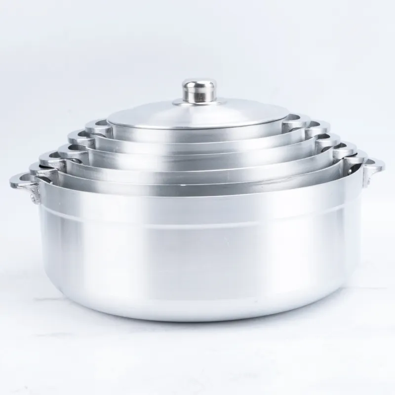 Juego de ollas de utensilios de cocina para el hogar, 12 Uds., superventas al por mayor, juego de ollas de cocina de aluminio Premium, cazuela de restaurante, olla calentadora de sopa