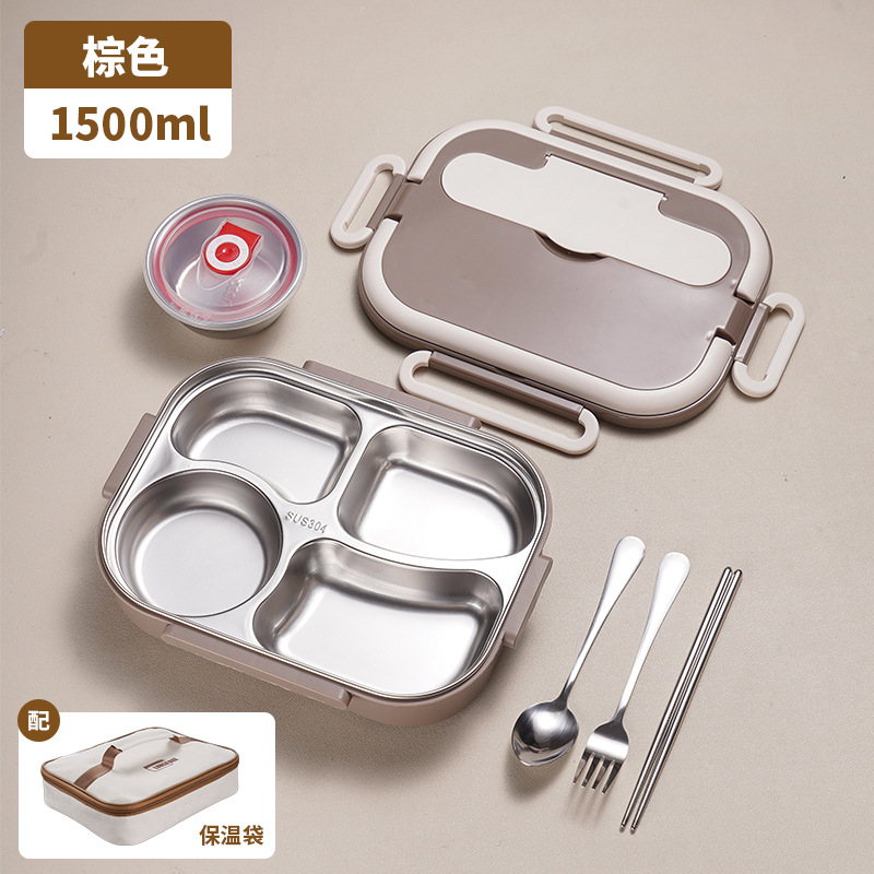 Small 4- compartment soup bowl + tableware + bag