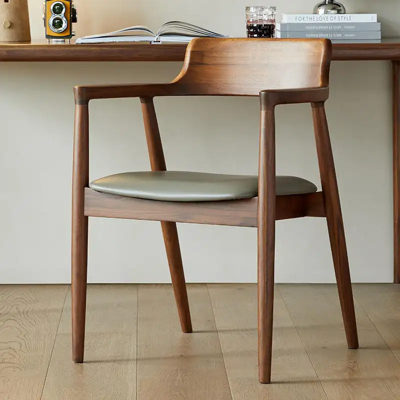 Sillas de comedor de estilo moderno para restaurante, cafetería, muebles, silla de madera con brazo de comedor sólido creativo, sillón de comedor