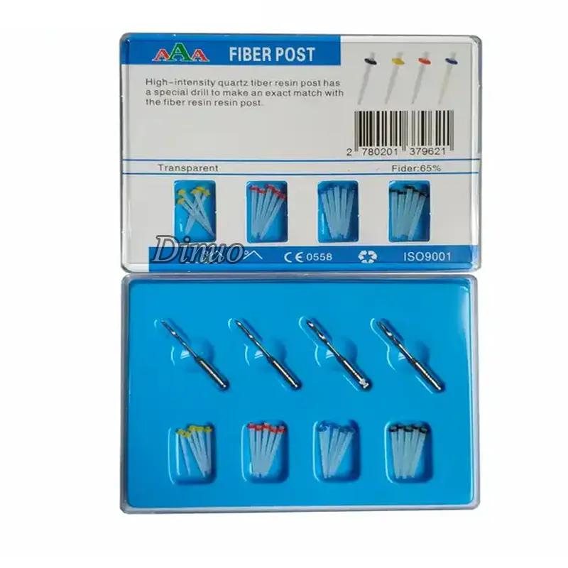 Heißer Verkauf Dental Colour ful Straight/Spiral Glass Fiber Post mit Dental Drill