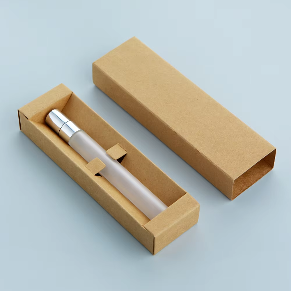 Frosted perfume bottle + Silver sprayer + Kraft box