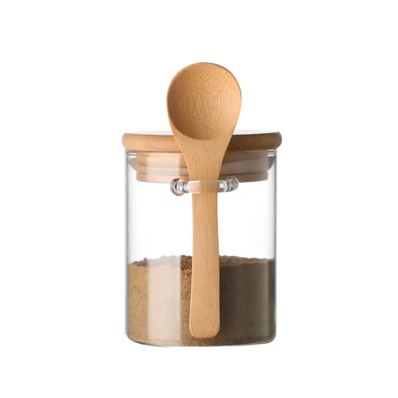 150ml  250ml 500ml 5oz 8oz round small kitchen canister air tight spice jars with spoon