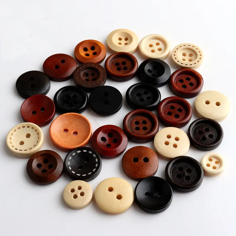 Wood Sewing Button Factory, Custom Laser Brand Baby Clothing Wood Button For Garment