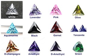 Toptan zirkon düz üçgen taş sentetik gevşek Cz taş kübik zirkonya takı yapımı için - Product Image 5