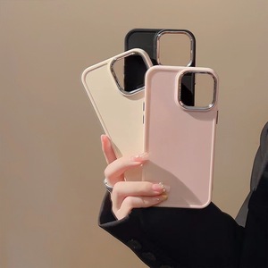เคสโทรศัพท์ iPhone 16 PROMAX กรอบนิ่มสีพื้น Apple 15 Minimalist 14 13 electroplated