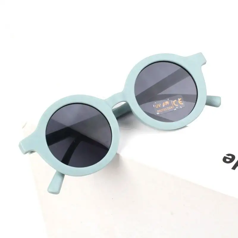 Mode vintage rétro couleurs uniques à la mode uv400 forme ronde enfants lunettes de soleil lunettes de soleil bébé garçons filles lunettes de soleil