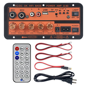 VIRE Bluetooth 5.0 Audio <strong>MAX</strong> 600W Amplifier Board Subwoofer Dual Microphone RMS 60W Digital Power <strong>AMP</strong> Module 220V Media Player - Product Image 1
