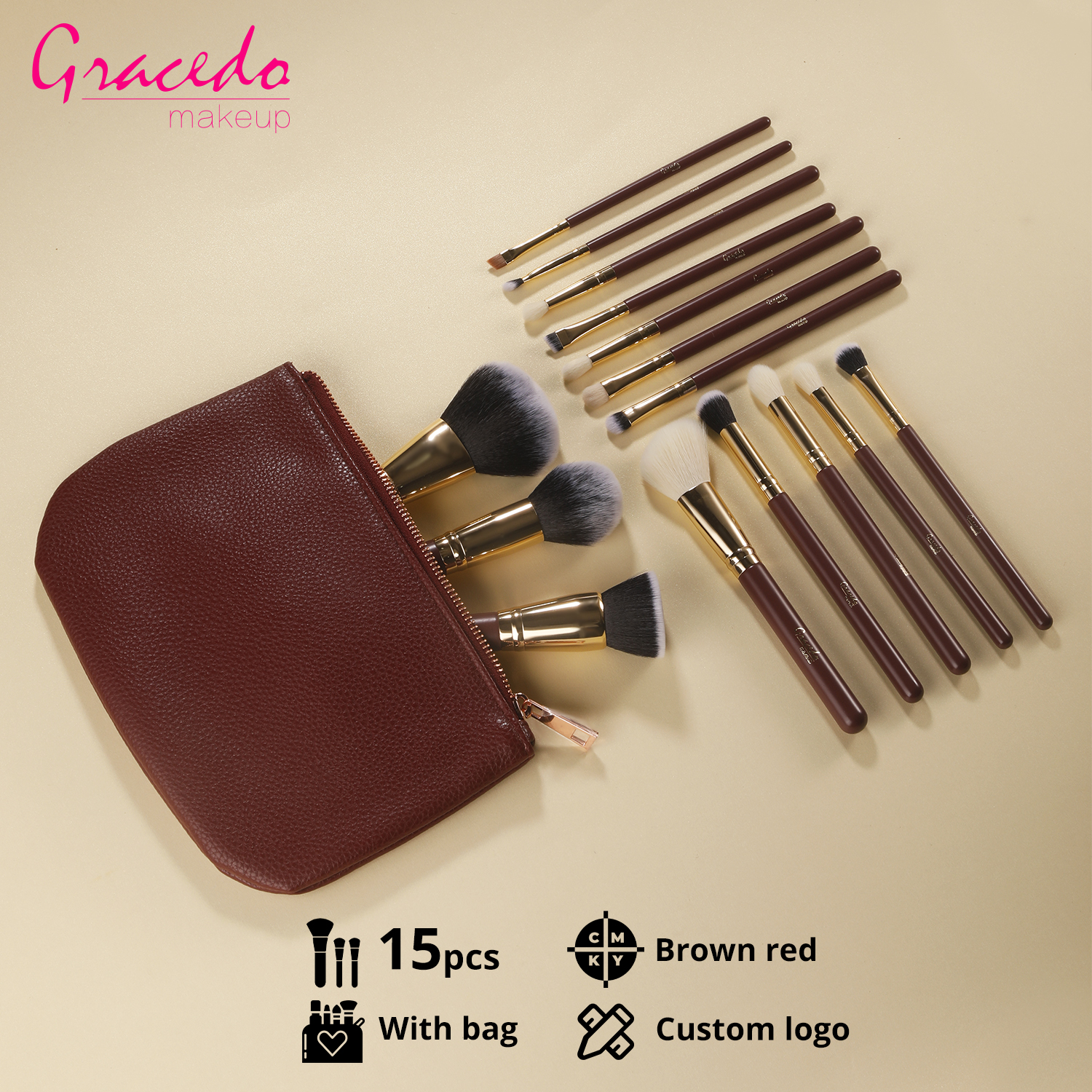 Retro Red/Gold color 15pcs