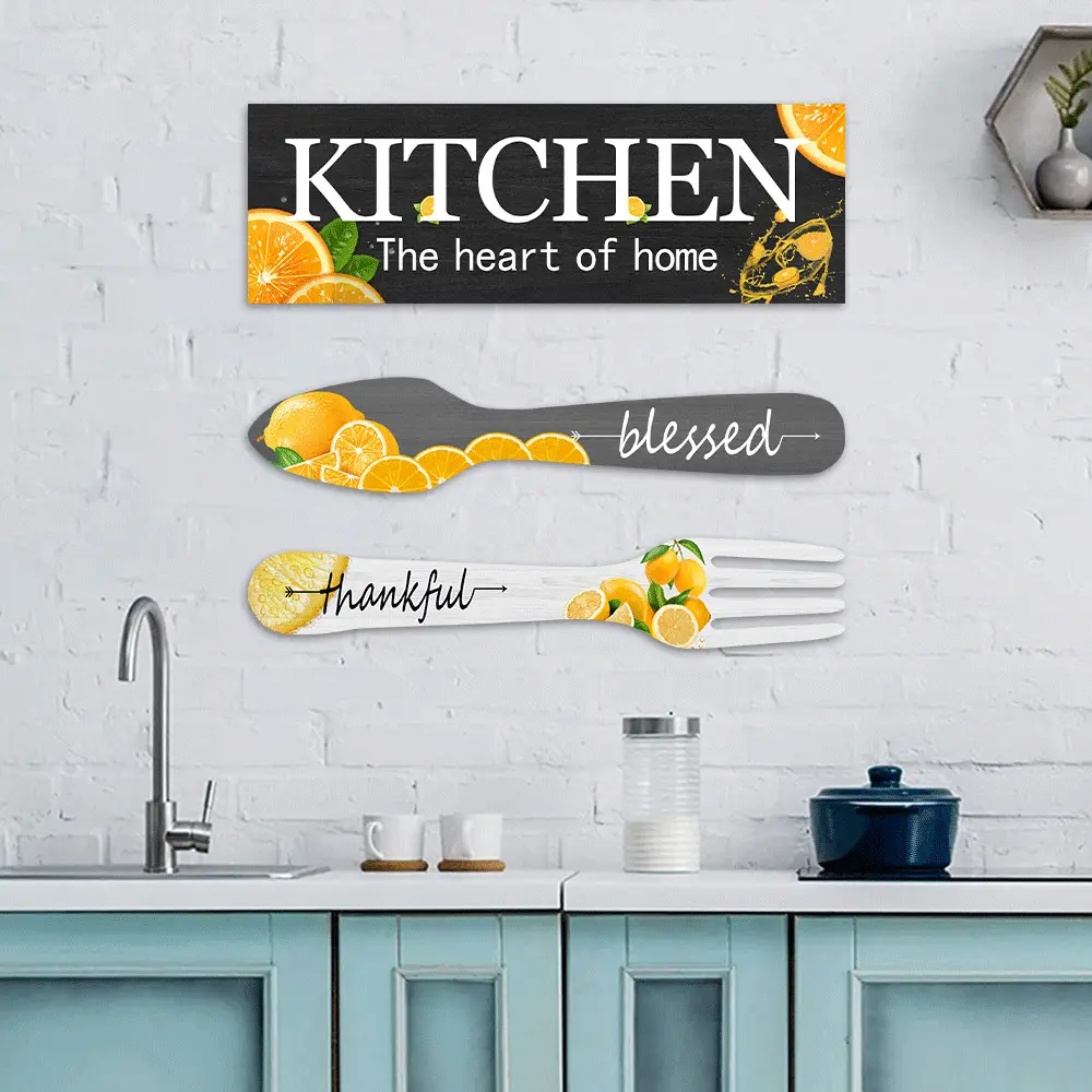 Rustico fattoria Wall Art Door artigianato cartello appeso in legno per cucina bagno lavanderia ristorante dispensa decorativa
