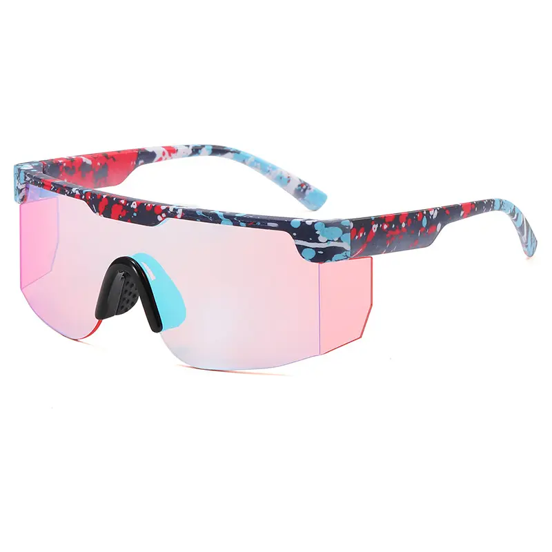 Semi-rimless Flat Top Pink Lens Gafas de sol deportivas Logotipo personalizado UV400 Gafas de Sol para ciclismo