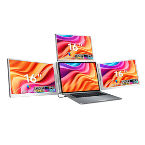 Panel IPS 1200 Monitor cuádruple portátil de 16 pulgadas 1 Cable para 3 pantallas Monitor de computadora de escritorio con CE FCC ROHS para Windows y MacOS - Product Image 1