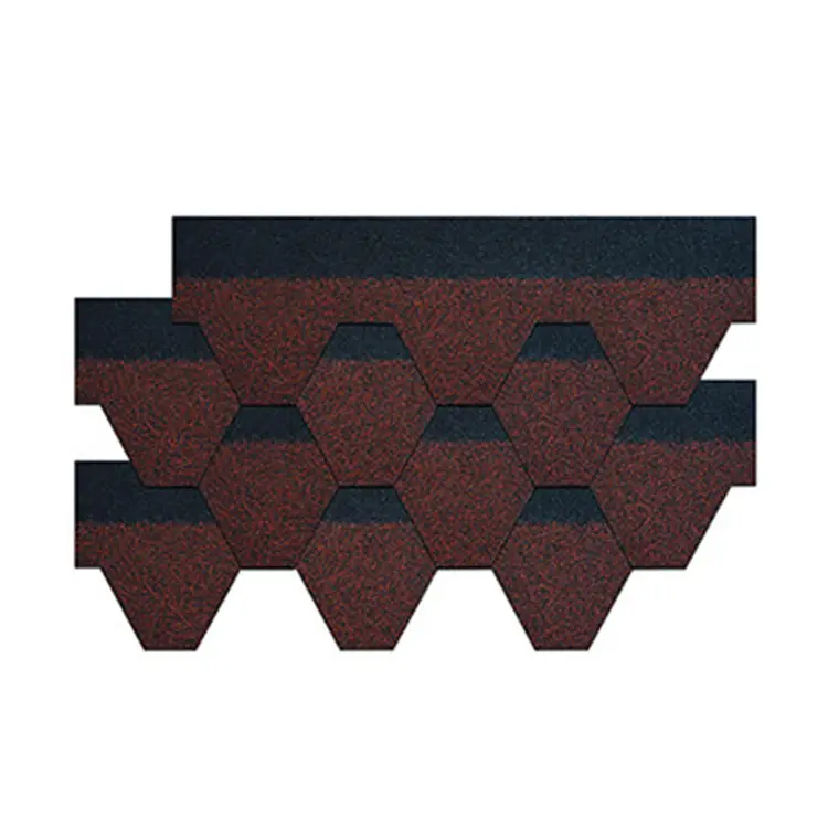 Bardeau hexagonal d'asphalte en fibre de bâtiment du milieu du siècle