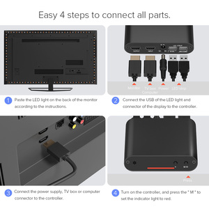 TV Backlight Full Set Ambient Device PC Monitor 4K HDTV Dream Lighting HDMI Compatible Computer Kit WS2812B <strong>LED</strong> Strip Light 5V