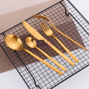 Over 10 <strong>Color</strong> Choose Matte Pvd Stainless Steel Golden Cutlery Set Bulk <strong>Gold</strong> <strong>Flatware</strong> - Product Image 2