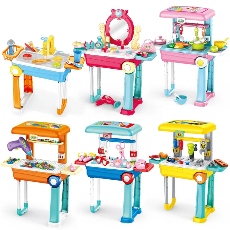 Best Verkopende Een Tool Set Trolley Case Keuken Medische Doos Arts Voor Kind Keukenkasten Doen Alsof Spelen Rollenspel Speelgoed Kind