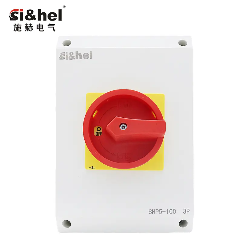 3P 20a 40a 63a 80a 100a aislador impermeable interruptor de transferencia manual giratorio