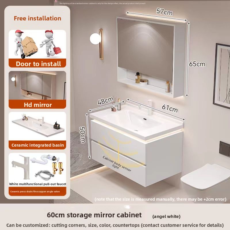 Storage mirror cabinet 60 white