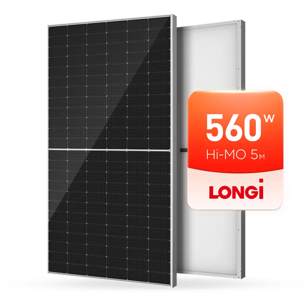 Longi Hi Mo 5 6 7 LR5-72HGD HPDC painel solar bifacial 550W 570W 580W 585W Watt 600W Módulo fotovoltaico de vidro duplo fotovoltaico Jiangsu